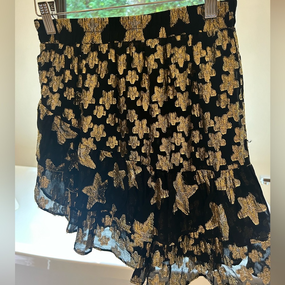 LoveShackFancy Metallic Mini Skirt